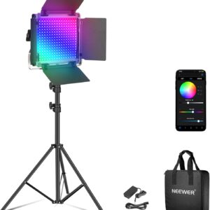 NEEWER Upgraded RGB LED Studio Video Light with Tripod Stand