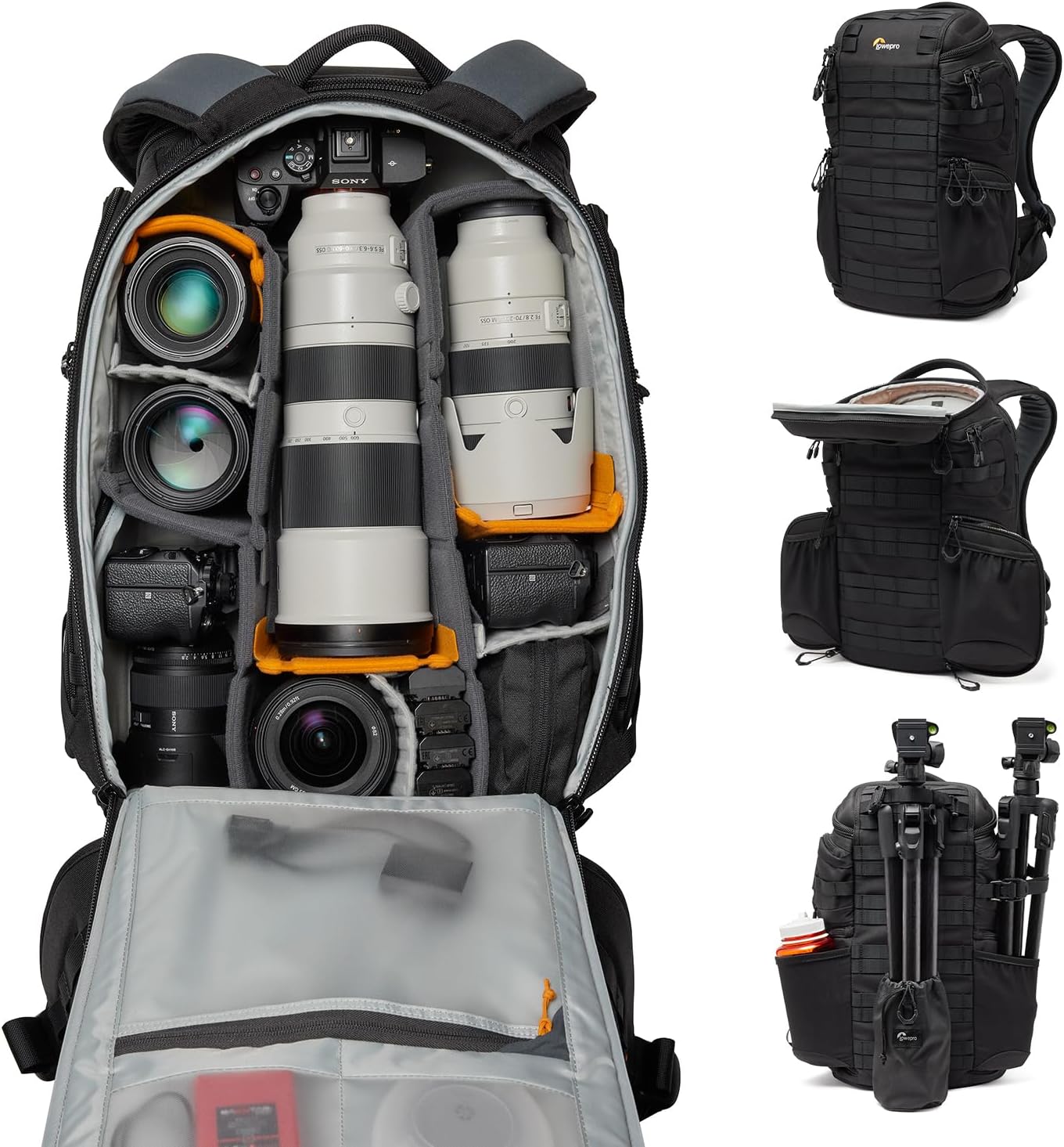 Lowepro ProTactic BP 450 AW III Camera Backpack, 4-point Access, Professional Camera Bag, DSLR/Drones/Mirrorless