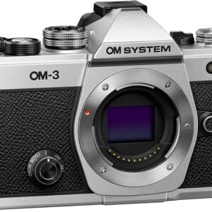 OM SYSTEM OM-3 Micro Four Thirds System Camera, 20 MP BSI Stacked Sensor, 5-Axis Image Stabilisation, Silver