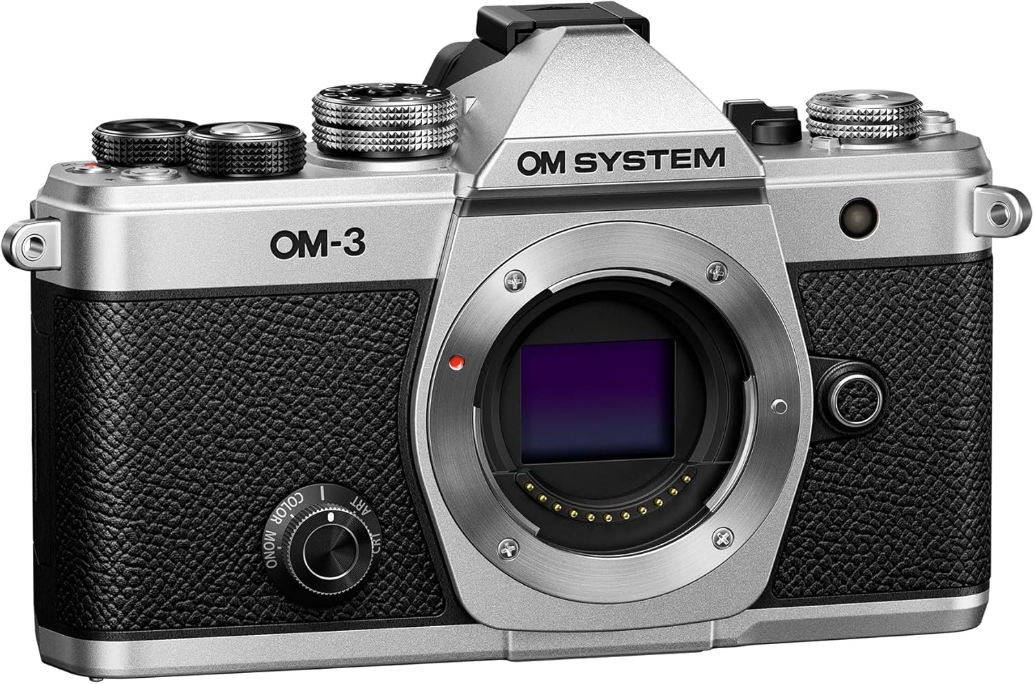 OM SYSTEM OM-3 Micro Four Thirds System Camera, 20 MP BSI Stacked Sensor, 5-Axis Image Stabilisation, Silver